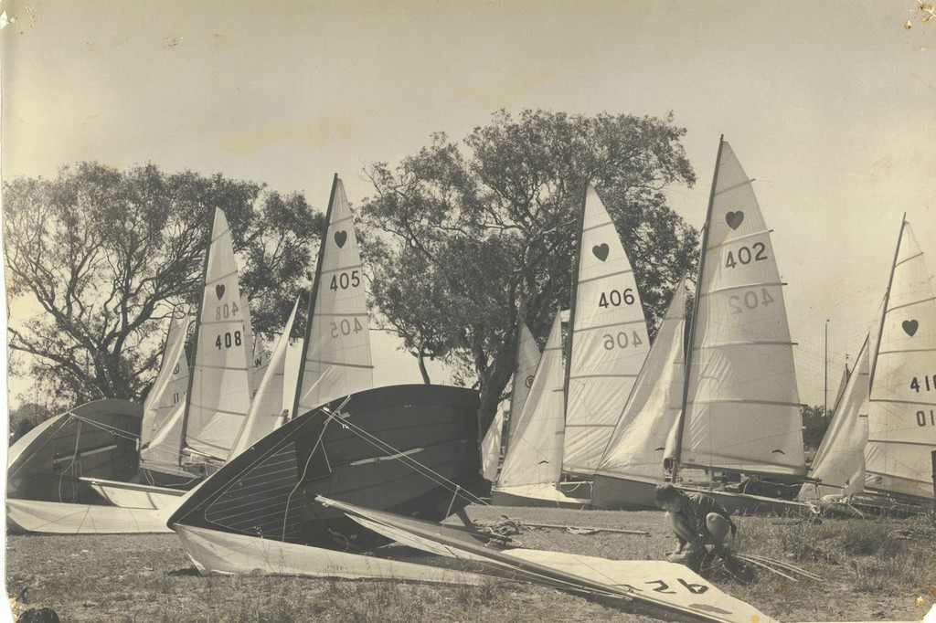 The first fleet of Cherubs in Australia started out at Mounts Bay Sailing Club under the guidance of Basil Wright. © Basil Wright